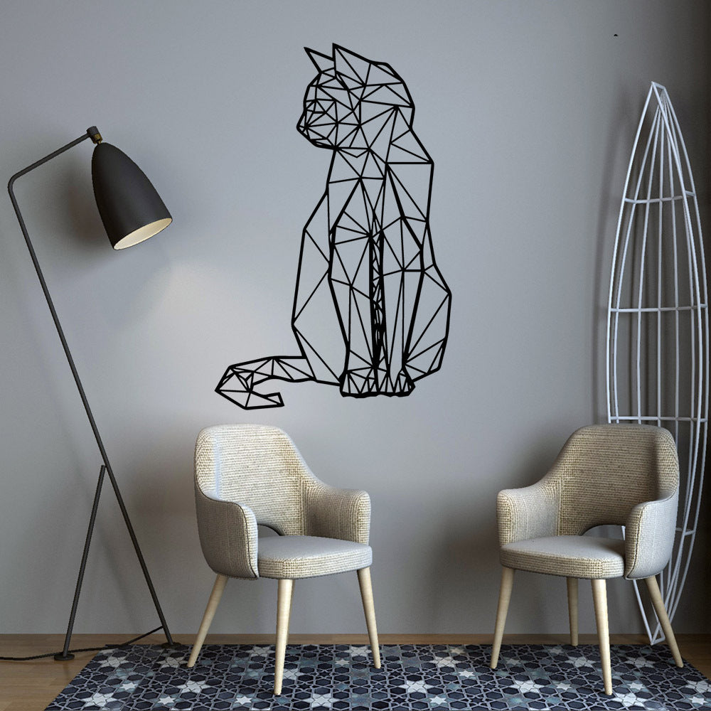 Cute Cat Geometric Wall Sticker