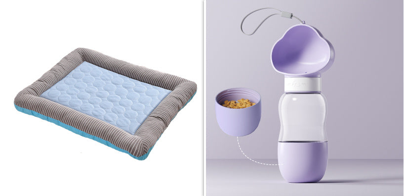 Pet Cooling Pad Bed For Dogs Cats Puppy Kitten Cool Mat Pet Blanket Ice Silk Material Soft For Summer Sleeping  Blue Breathable - Styloqs