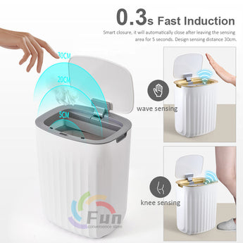 Smart Trash Can With Lid For Bedroom And Living Room Kitchen Storage Box Trash Can Induction Small Car Box Automatic Smart Dustbin Smart Trash Bin - Styloqs