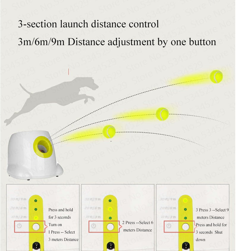 Dog Pet Automatic Interactive Ball Launcher - Styloqs