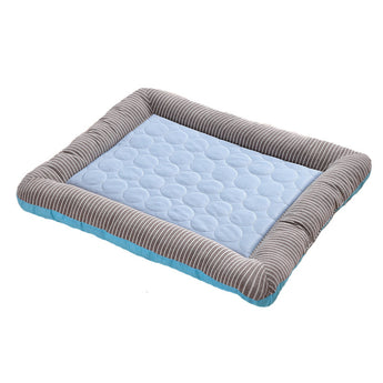 Pet Cooling Pad Bed For Dogs Cats Puppy Kitten Cool Mat Pet Blanket Ice Silk Material Soft For Summer Sleeping  Blue Breathable - Styloqs