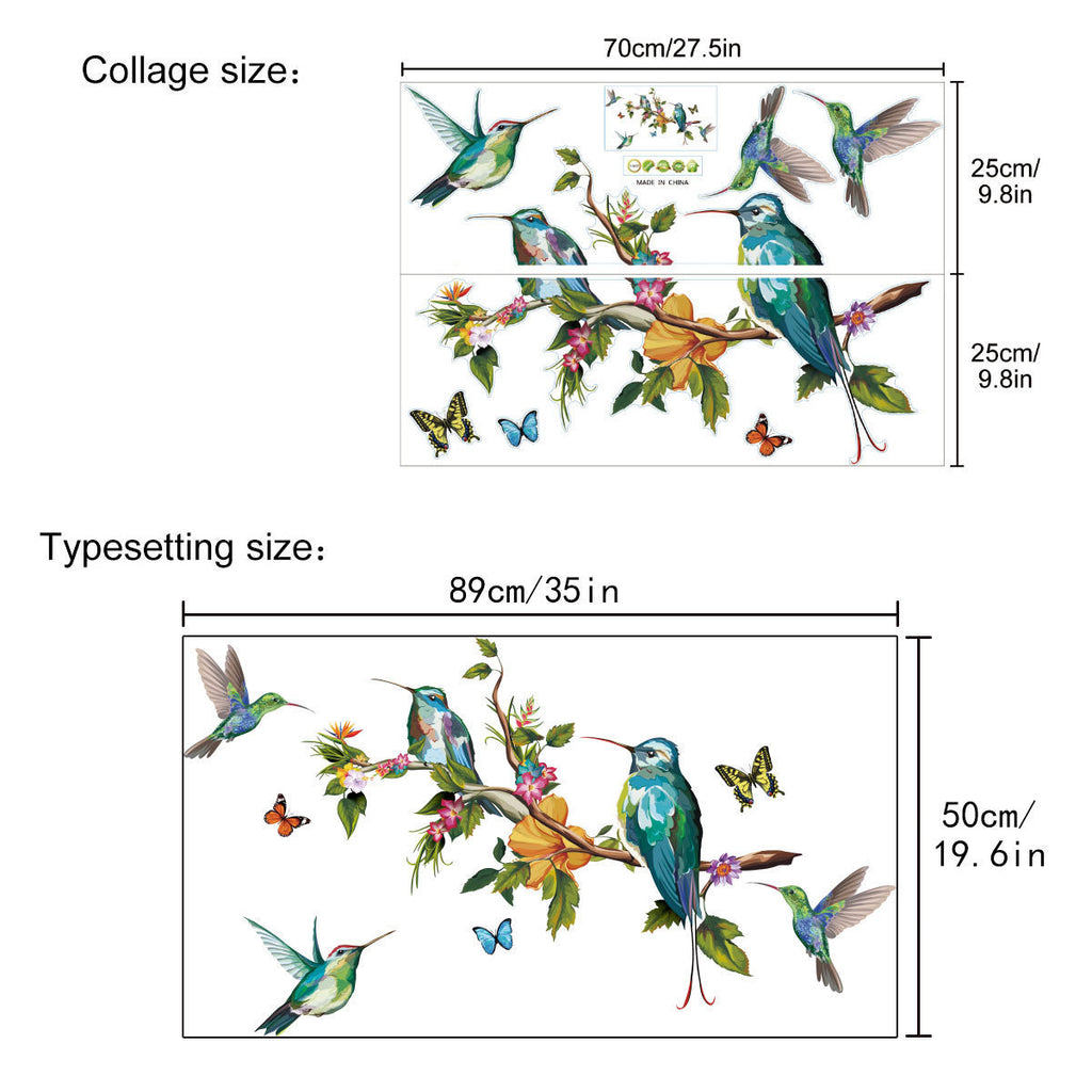 Colorful Butterfly & Bird Wall Sticker