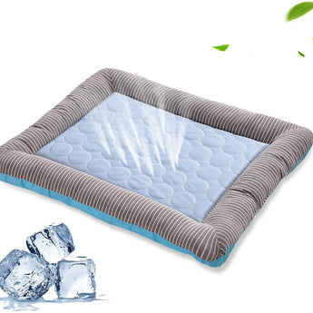 Pet Cooling Pad Bed For Dogs Cats Puppy Kitten Cool Mat Pet Blanket Ice Silk Material Soft For Summer Sleeping  Blue Breathable - Styloqs