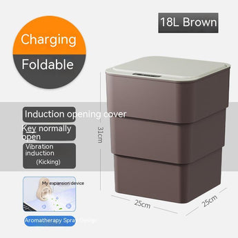 Smart Trash Can With Lid For Bedroom And Living Room Kitchen Storage Box Trash Can Induction Small Car Box Automatic Smart Dustbin Smart Trash Bin - Styloqs