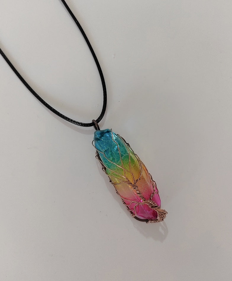 Hot Selling Stone Crystal Pillar Tree Of Life Pendant In Europe And America - Styloqs