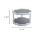 Two Level Storage Turntable - Multi Level Rotary Kitchen Spice Manager for Cabinets, Pantries, Bathrooms, Refrigerators - Styloqs