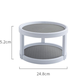 Two Level Storage Turntable - Multi Level Rotary Kitchen Spice Manager for Cabinets, Pantries, Bathrooms, Refrigerators - Styloqs