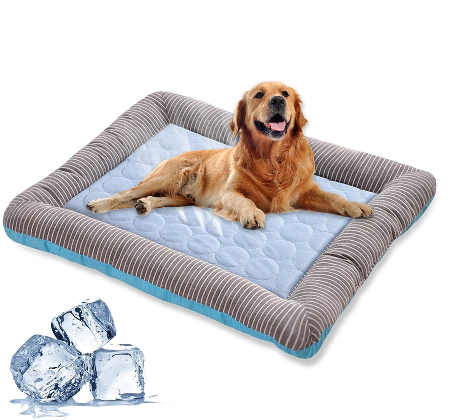 Pet Cooling Pad Bed For Dogs Cats Puppy Kitten Cool Mat Pet Blanket Ice Silk Material Soft For Summer Sleeping  Blue Breathable - Styloqs