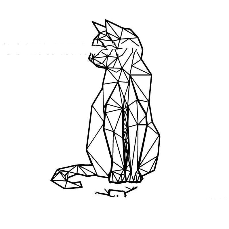 Cute Cat Geometric Wall Sticker
