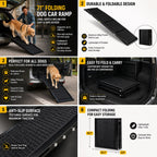 Premium Dog Travel Bundle — 71" Ramp, Seat Belts & Waterproof Cover