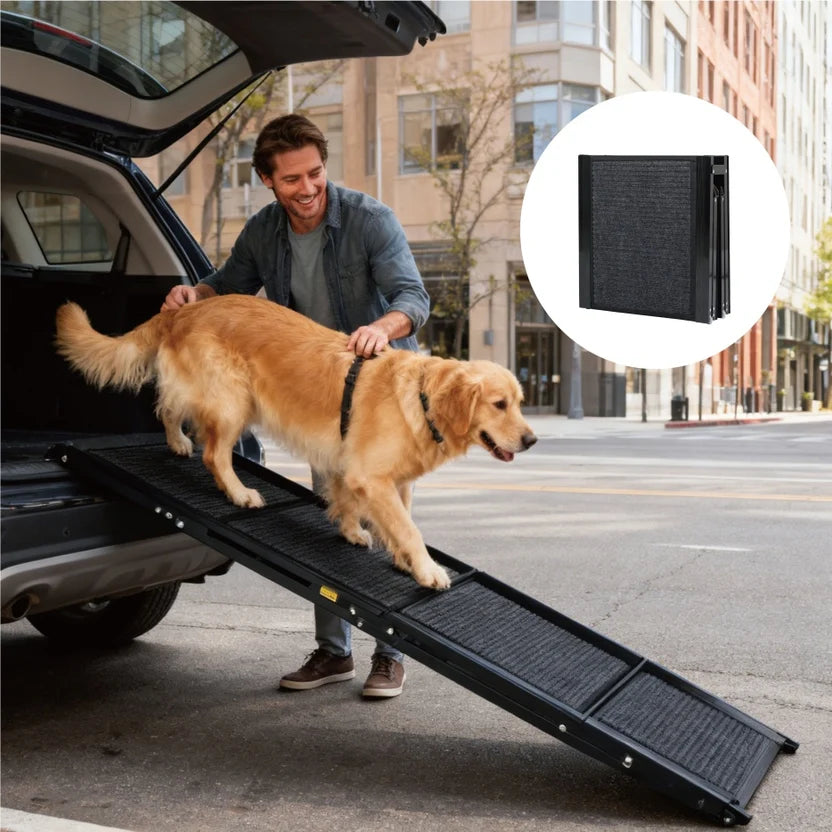 Premium Dog Travel Bundle — 71" Ramp, Seat Belts & Waterproof Cover