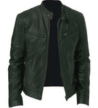 Men’s PU Leather Zipper Cardigan Jacket