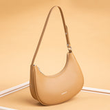 Underarm Bag 2023 New Niche Women's Bag Shoulder Bag Factory Wholesale Crescent Bag Simple Portable Cowhide Small Bag - Styloqs