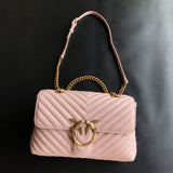 New High Quality Sheepskin Pinko Same Style Puff Pillow Bag Mini Crossbody Chain Puff Swallow Bag Women's Bag - Styloqs