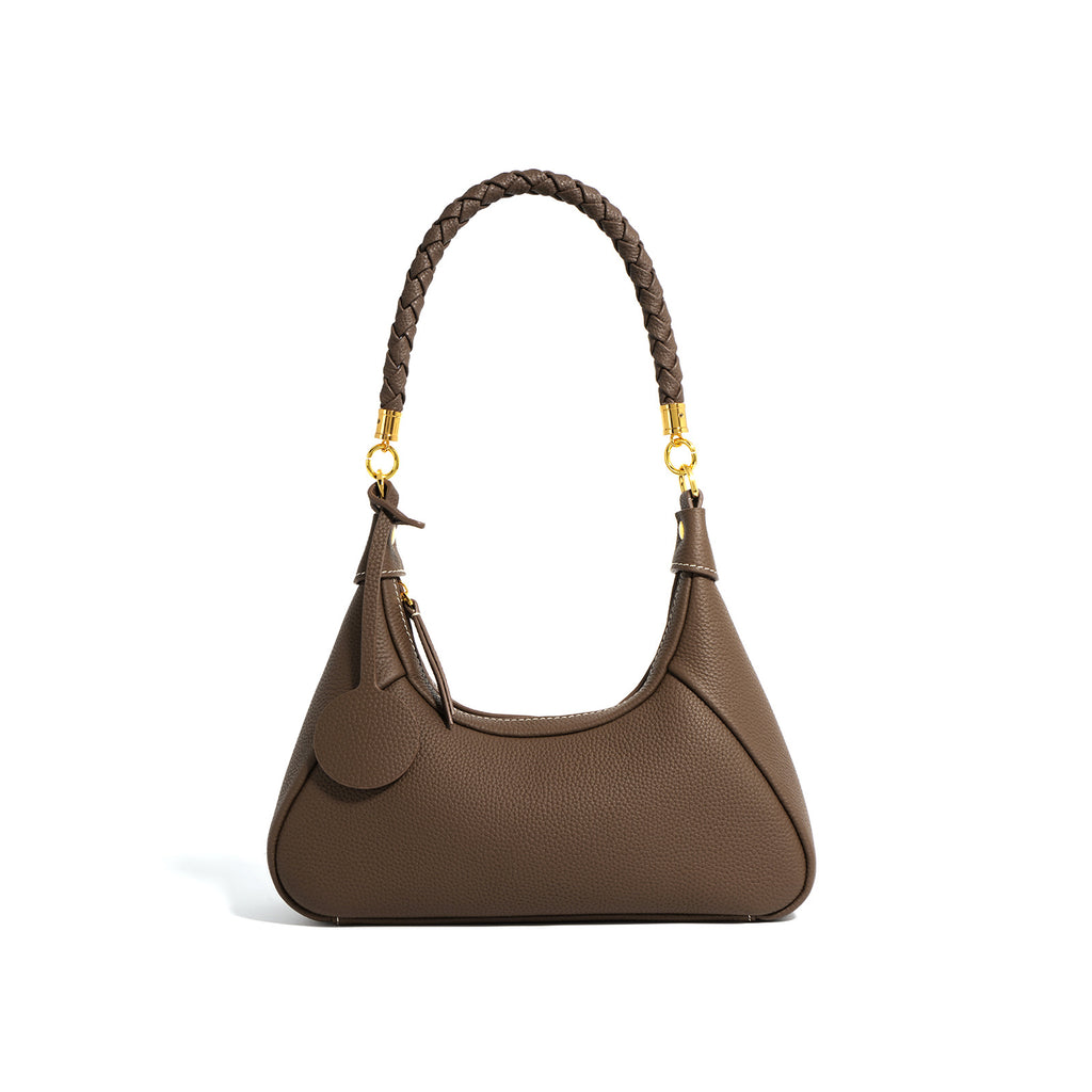 Half Moon Underarm Bag Women's 2024 New Cowhide Bag High-grade Texture Niche Commuter Shoulder Crossbody Baguette Bag - Styloqs