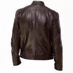 Men’s PU Leather Zipper Cardigan Jacket