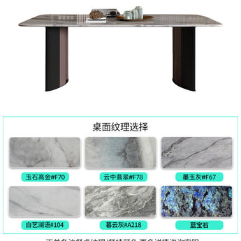 Italian Style Light Luxury Natural Luxury Stone Marble Dining Table Microcrystalline Stone Super Crystal Stone Dining Table Advanced Sense Color Crystal Stone Dining Table And Chair - Styloqs