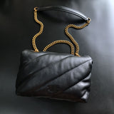 New High Quality Sheepskin Pinko Same Style Puff Pillow Bag Mini Crossbody Chain Puff Swallow Bag Women's Bag - Styloqs