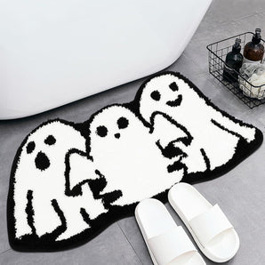 American-style Halloween Ghost Imitation Cashmere Carpet Home Entrance Easy-care Door Mat Toilet Bathroom Absorbent Foot Mat