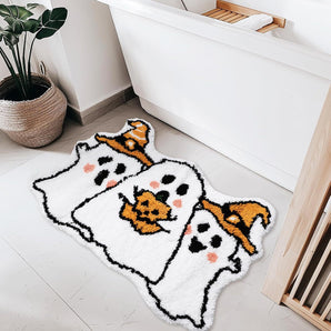 American-style Halloween Ghost Imitation Cashmere Carpet Home Entrance Easy-care Door Mat Toilet Bathroom Absorbent Foot Mat