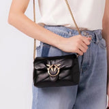 New High Quality Sheepskin Pinko Same Style Puff Pillow Bag Mini Crossbody Chain Puff Swallow Bag Women's Bag - Styloqs