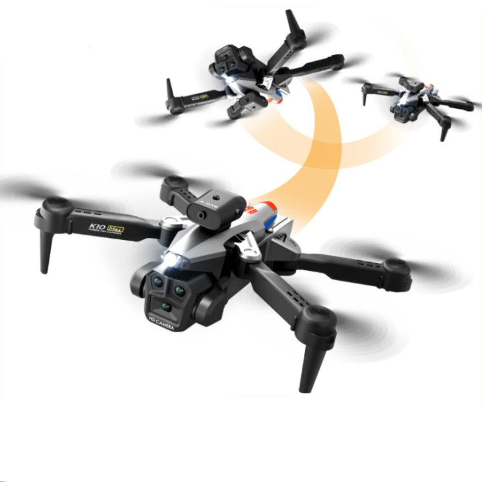 Cross-border New High-definition Aerial Photography Obstacle Avoidance Quadcopter Three-camera Vertical Photography Folding Remote Control Aircraft UAV K10 - Styloqs