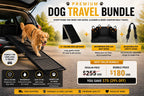 Premium Dog Travel Bundle — 71" Ramp, Seat Belts & Waterproof Cover
