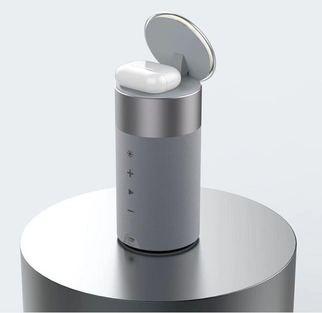 3 In 1 Multi-Function IPhone And AirPods Wireless Charger Portable Bluetooth Speaker With Touch Lamp For Home And Office - Styloqs