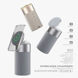 3 In 1 Multi-Function IPhone And AirPods Wireless Charger Portable Bluetooth Speaker With Touch Lamp For Home And Office - Styloqs