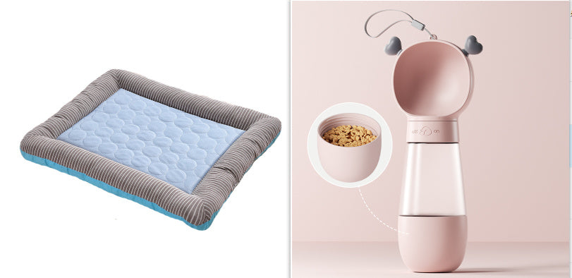 Pet Cooling Pad Bed For Dogs Cats Puppy Kitten Cool Mat Pet Blanket Ice Silk Material Soft For Summer Sleeping  Blue Breathable - Styloqs