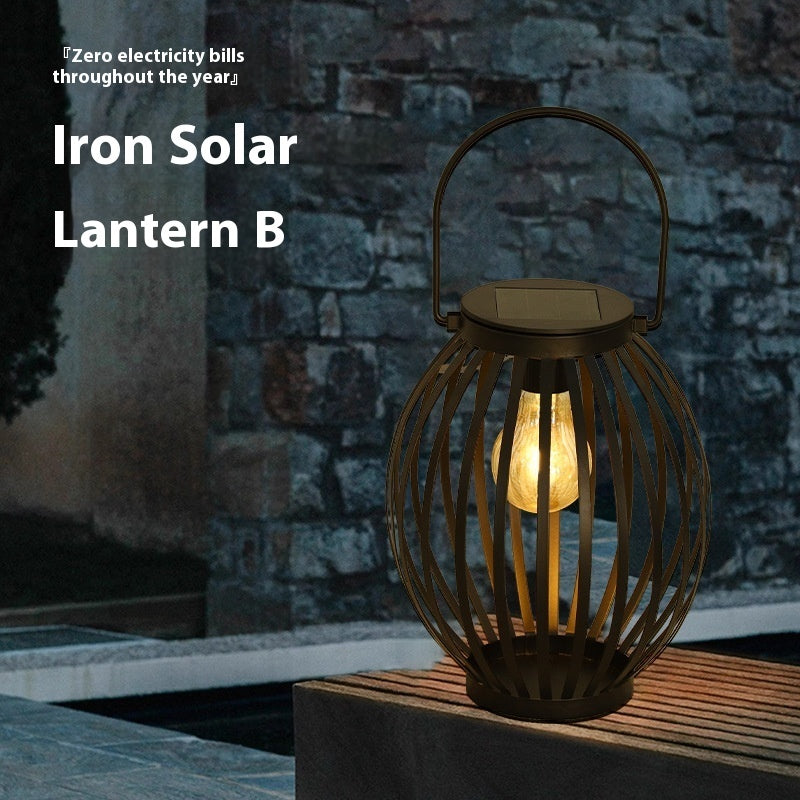 Solar Outdoor Iron Lawn Lamp