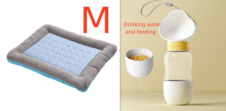 Pet Cooling Pad Bed For Dogs Cats Puppy Kitten Cool Mat Pet Blanket Ice Silk Material Soft For Summer Sleeping  Blue Breathable - Styloqs