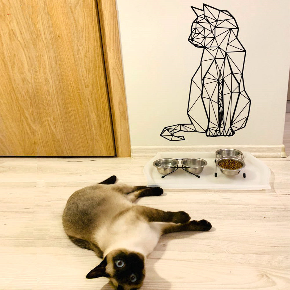Cute Cat Geometric Wall Sticker
